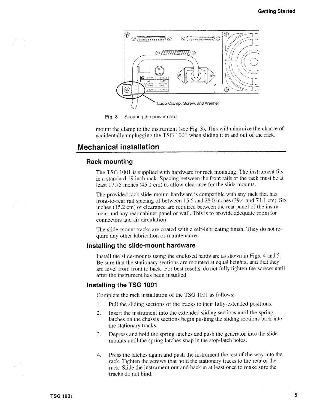 Tektronix TSG 1001 manual 