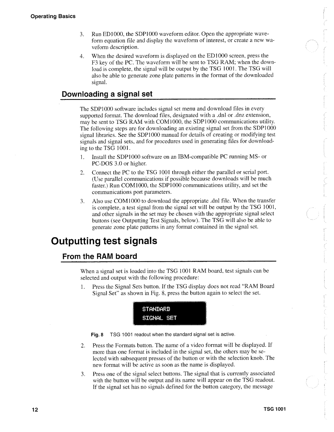 Tektronix TSG 1001 manual 