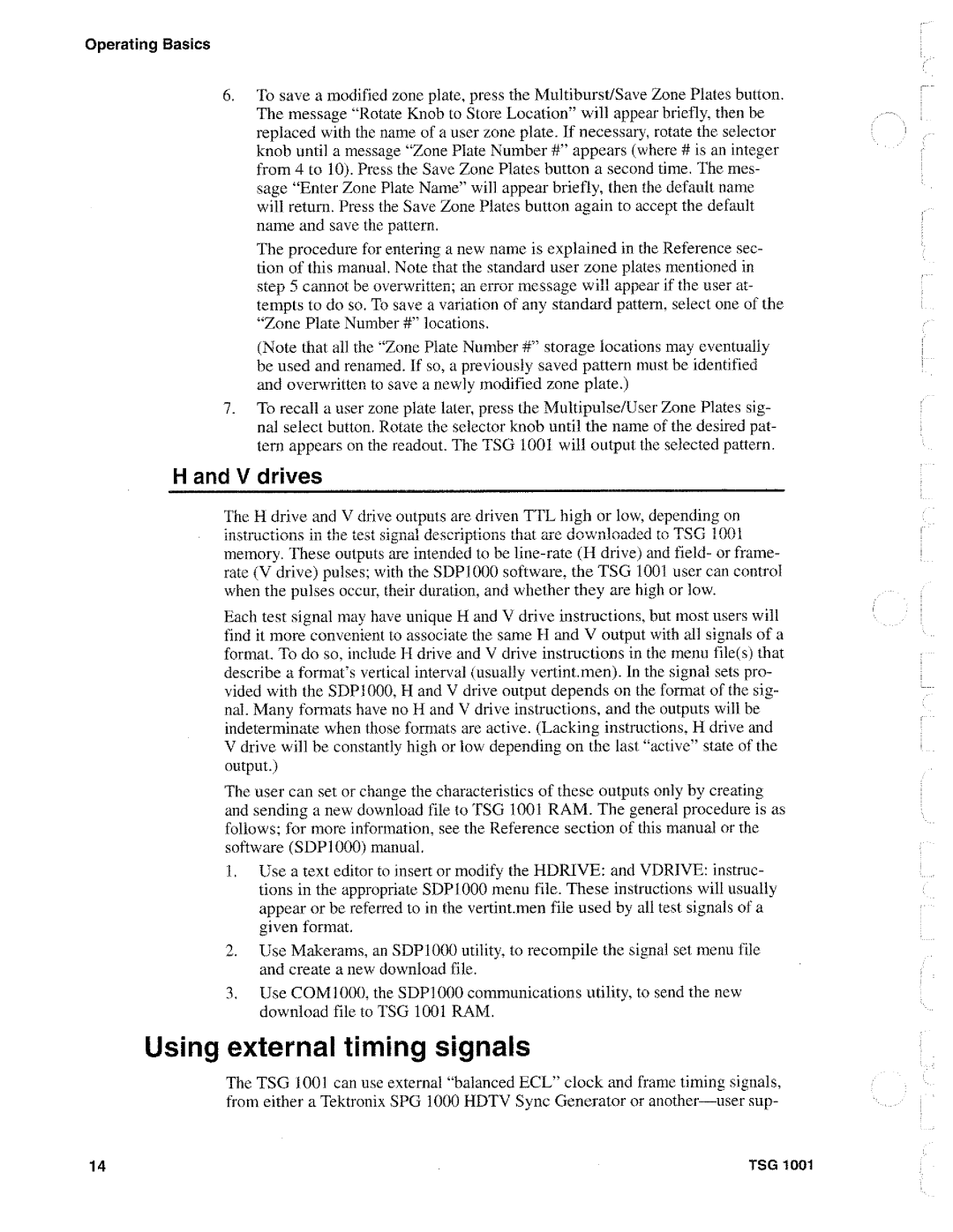 Tektronix TSG 1001 manual 