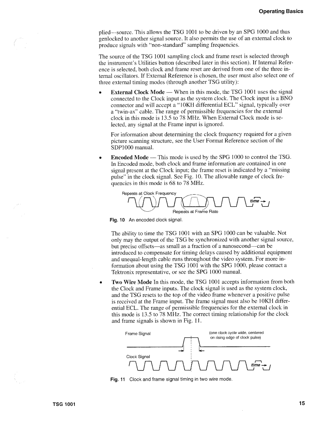 Tektronix TSG 1001 manual 