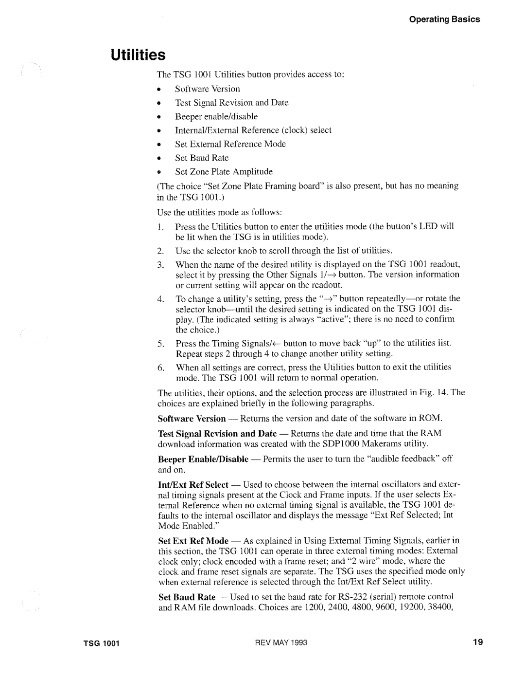 Tektronix TSG 1001 manual 