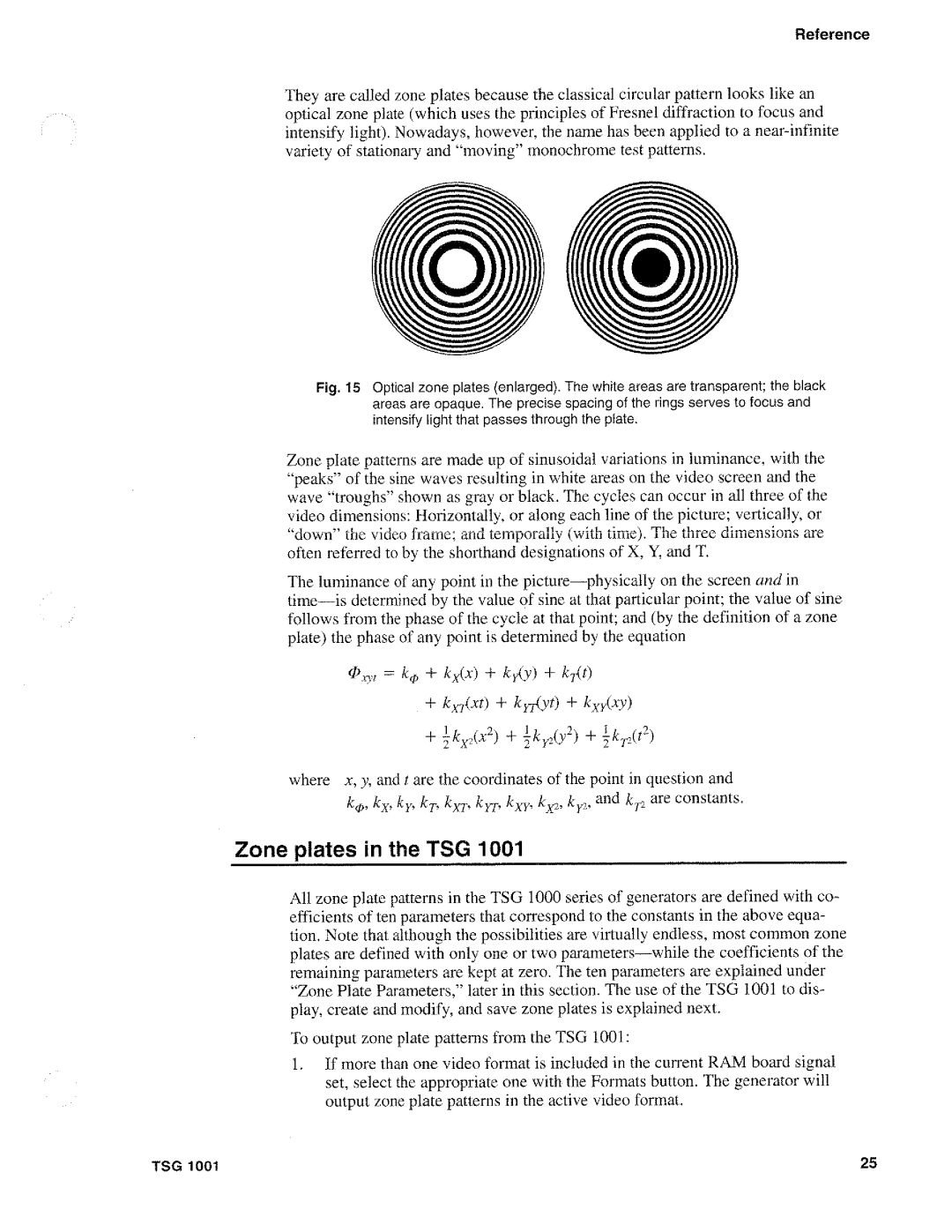 Tektronix TSG 1001 manual 