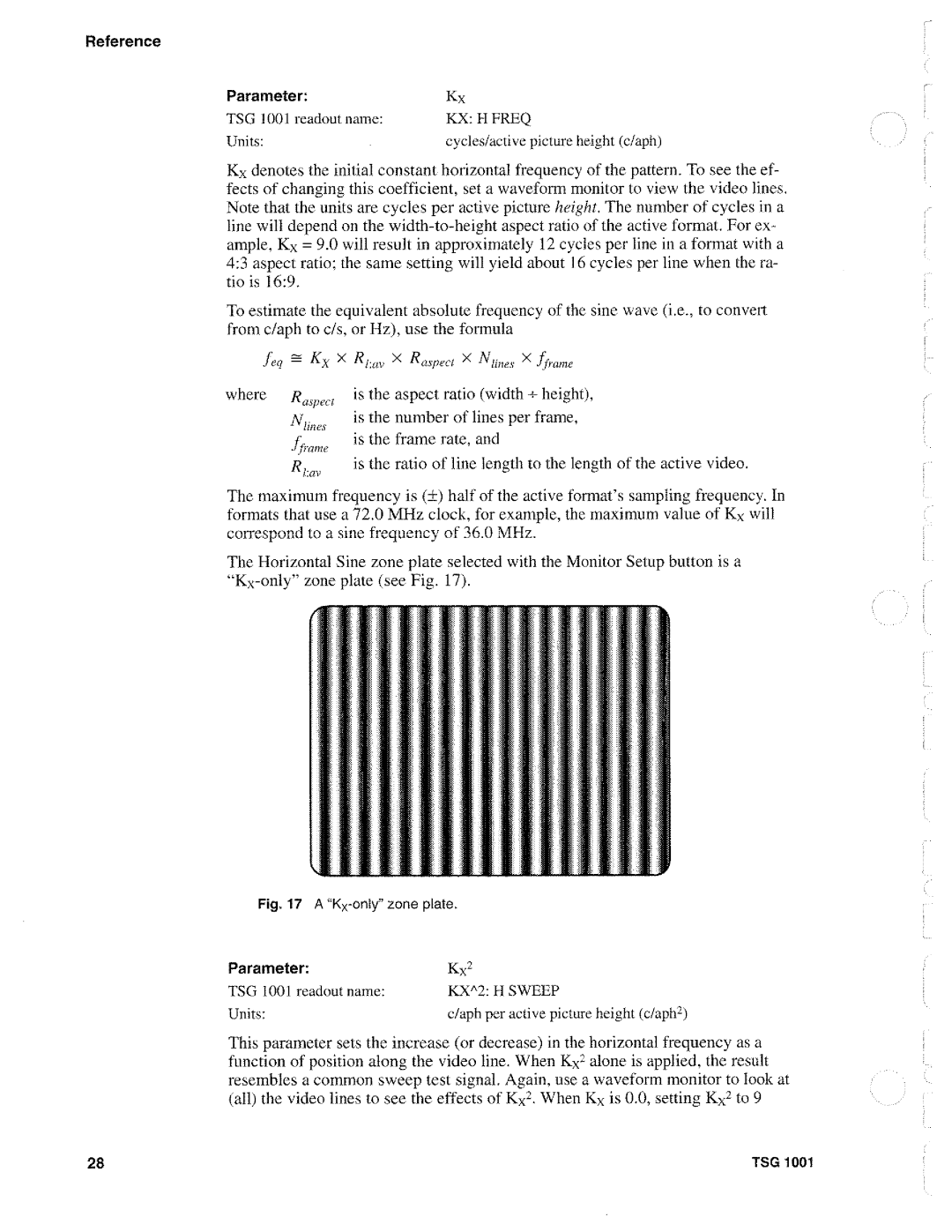 Tektronix TSG 1001 manual 