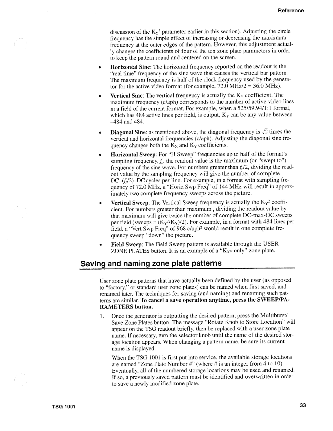 Tektronix TSG 1001 manual 