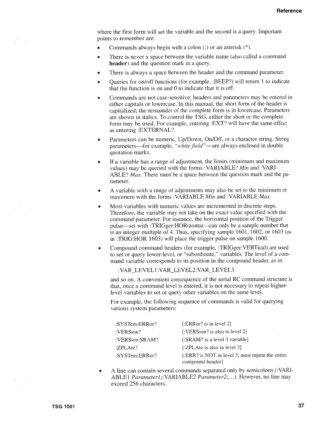 Tektronix TSG 1001 manual 