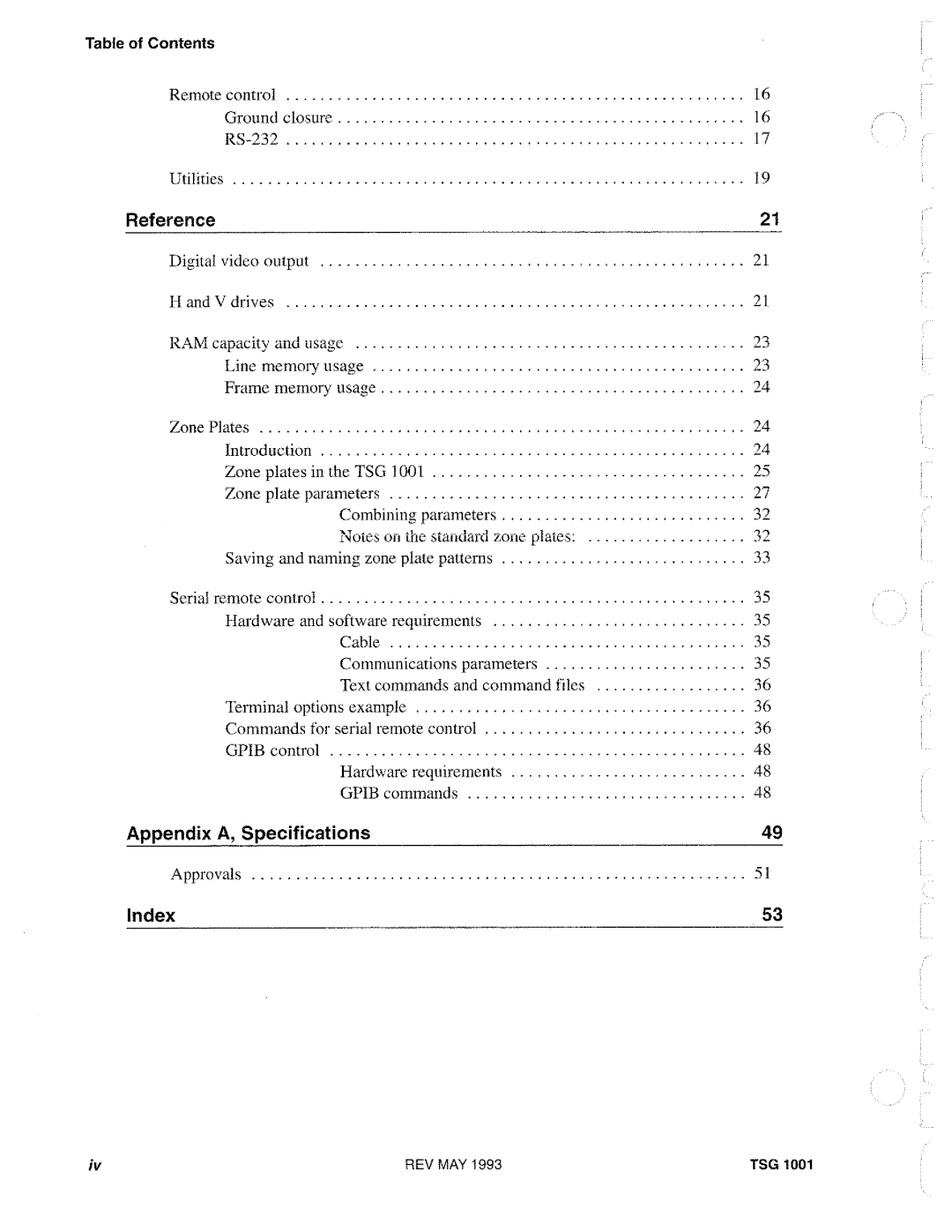 Tektronix TSG 1001 manual 