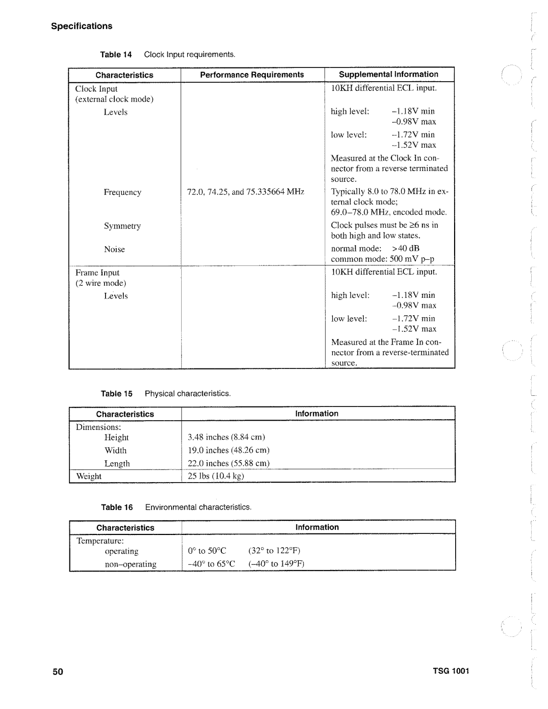 Tektronix TSG 1001 manual 