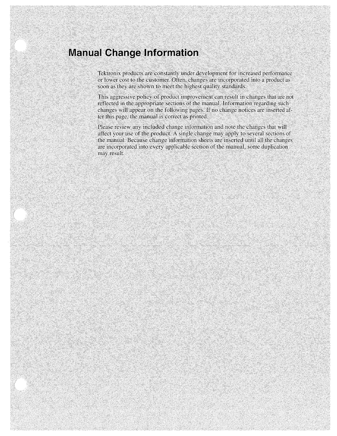 Tektronix TSG 1001 manual 