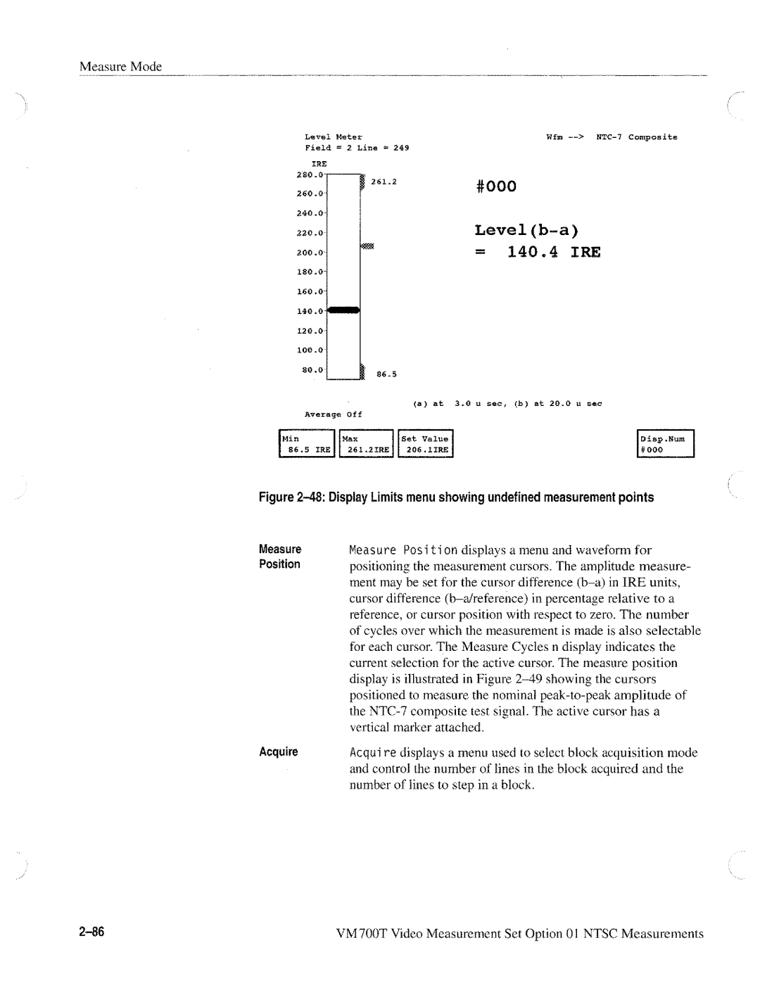 Tektronix VM700T manual 