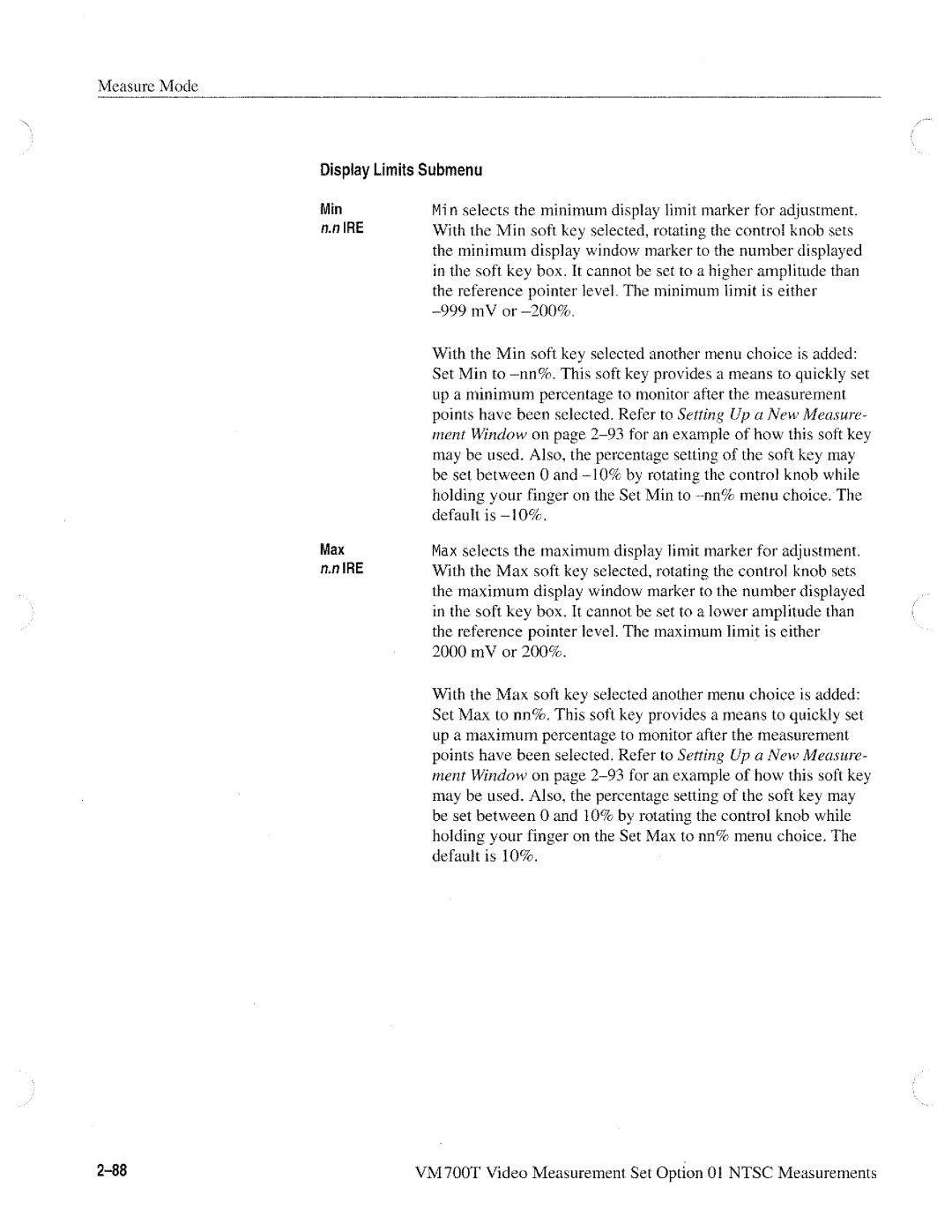 Tektronix VM700T manual 