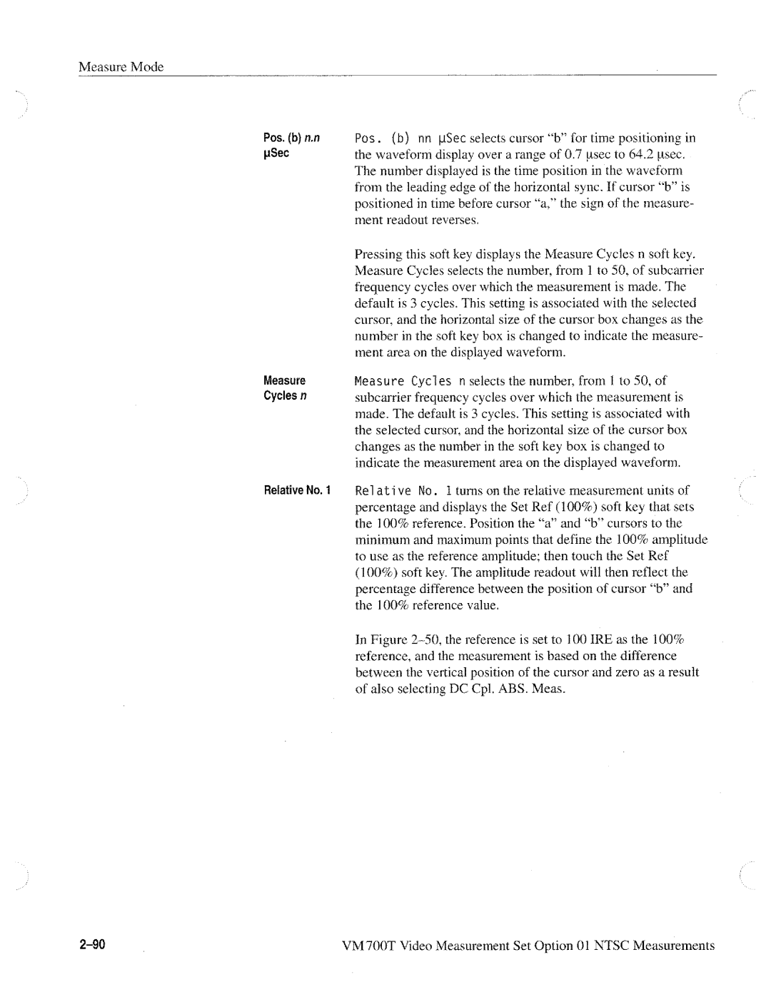 Tektronix VM700T manual 