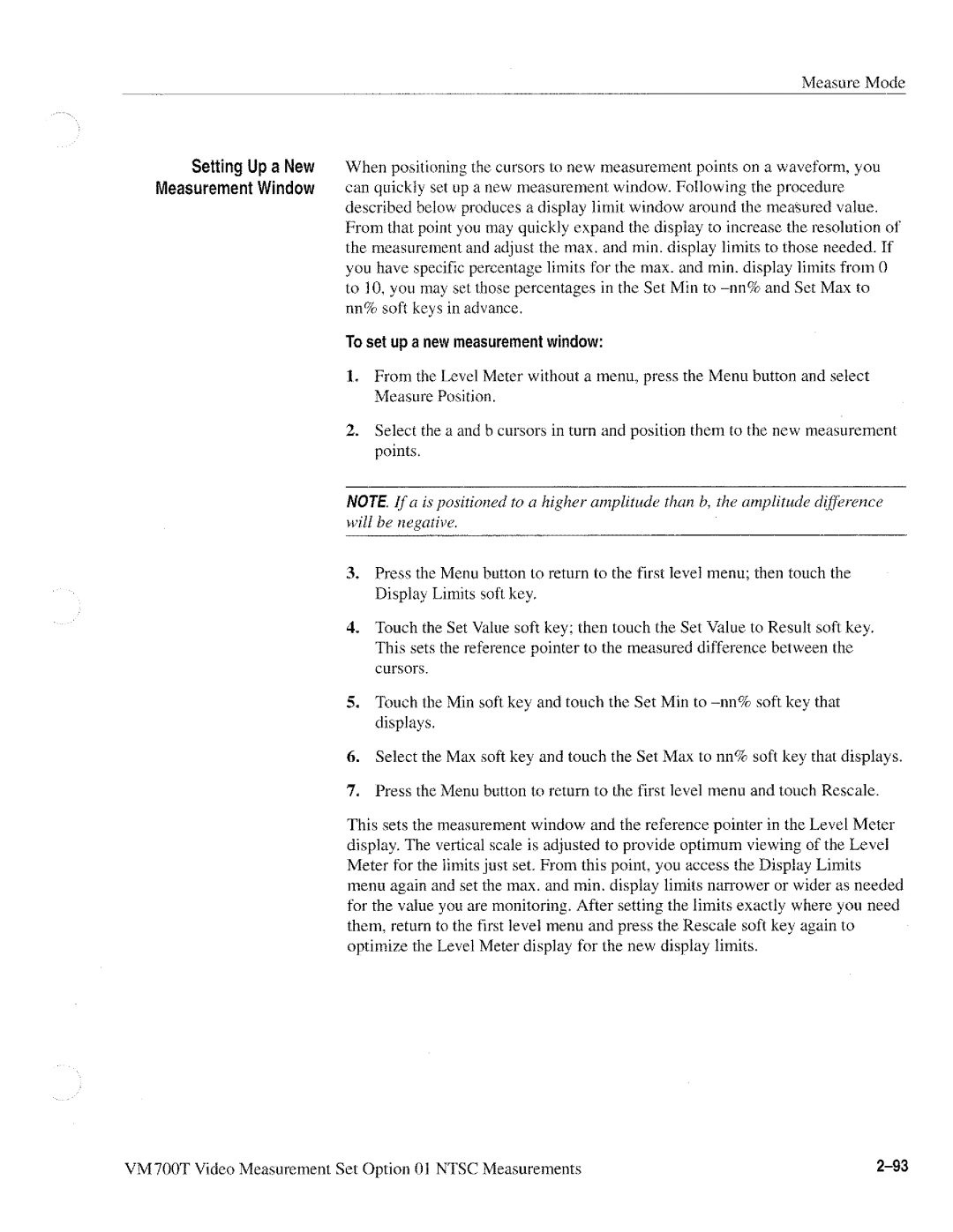 Tektronix VM700T manual 