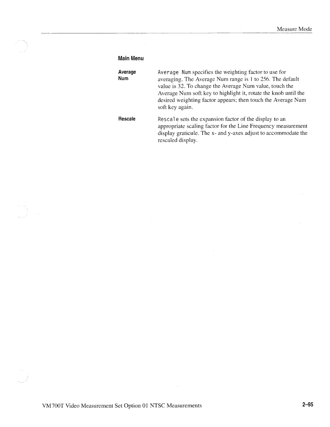 Tektronix VM700T manual 