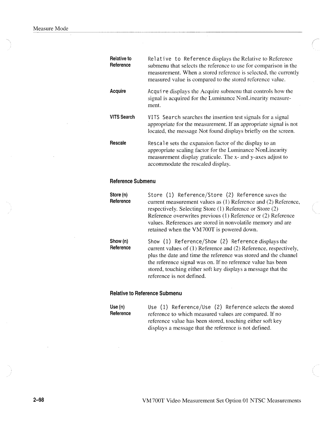 Tektronix VM700T manual 