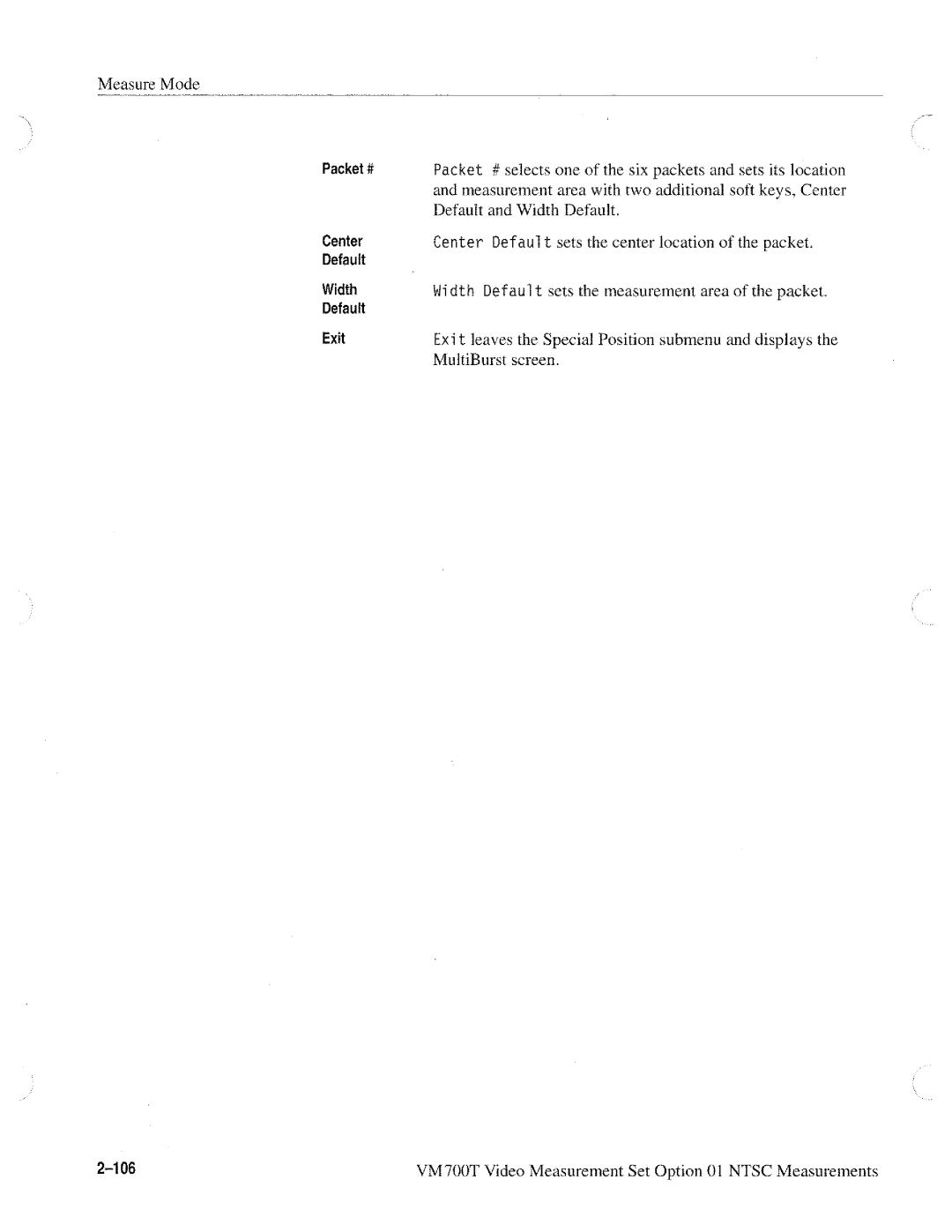 Tektronix VM700T manual 