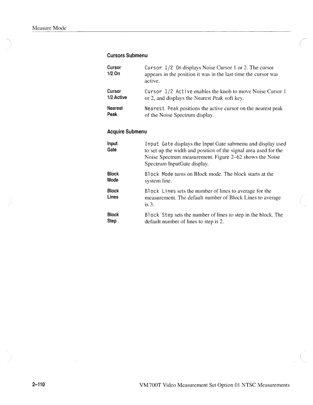 Tektronix VM700T manual 