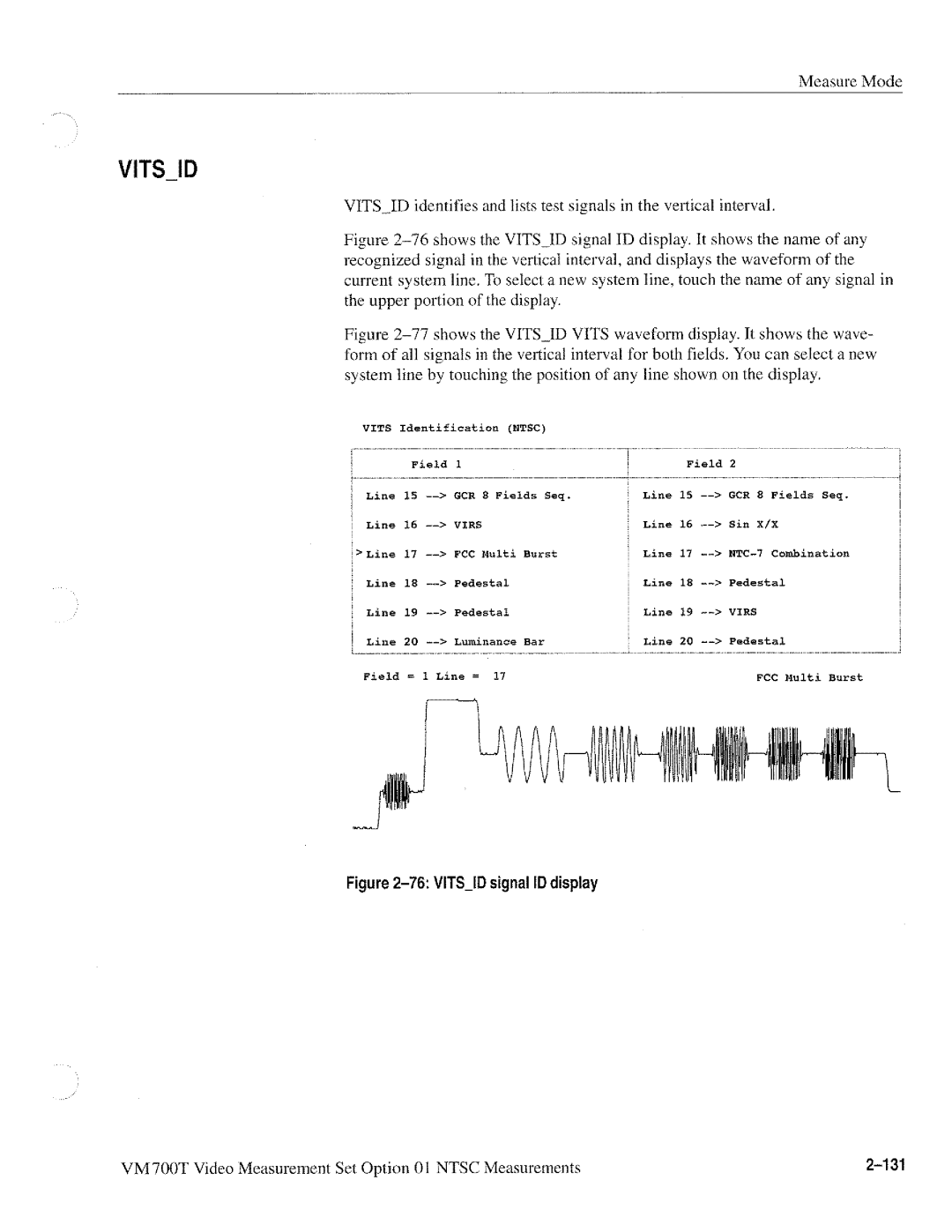 Tektronix VM700T manual 