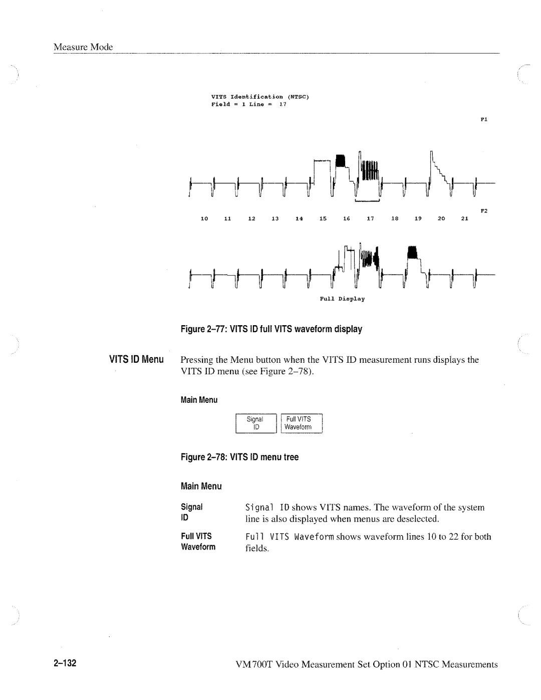 Tektronix VM700T manual 