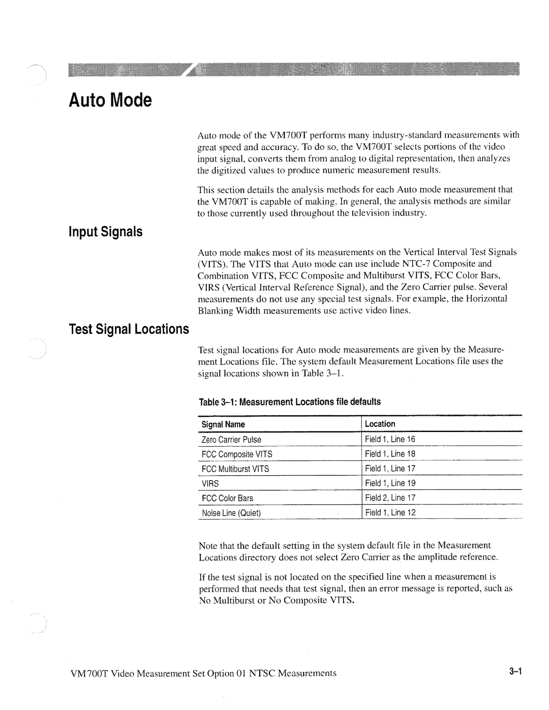 Tektronix VM700T manual 