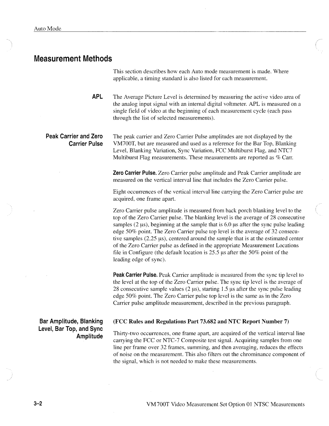 Tektronix VM700T manual 