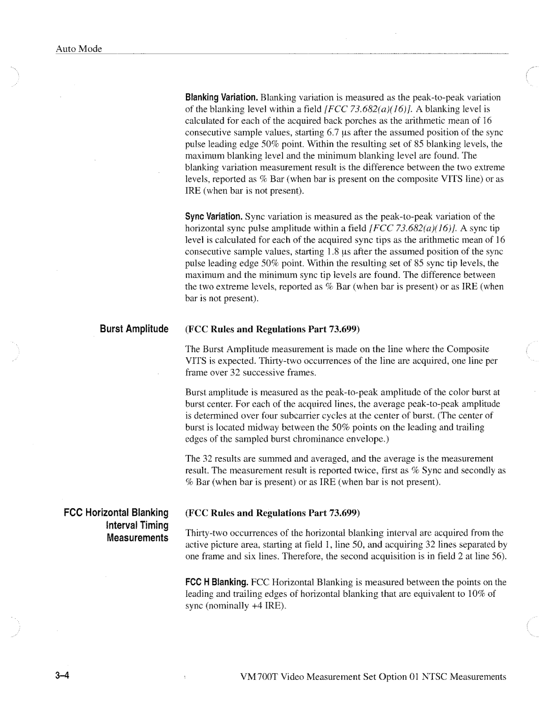 Tektronix VM700T manual 