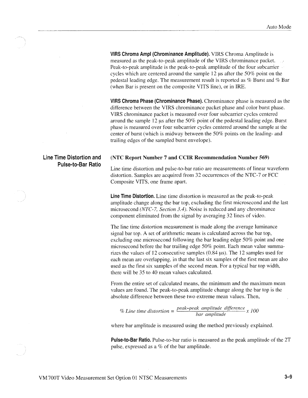 Tektronix VM700T manual 