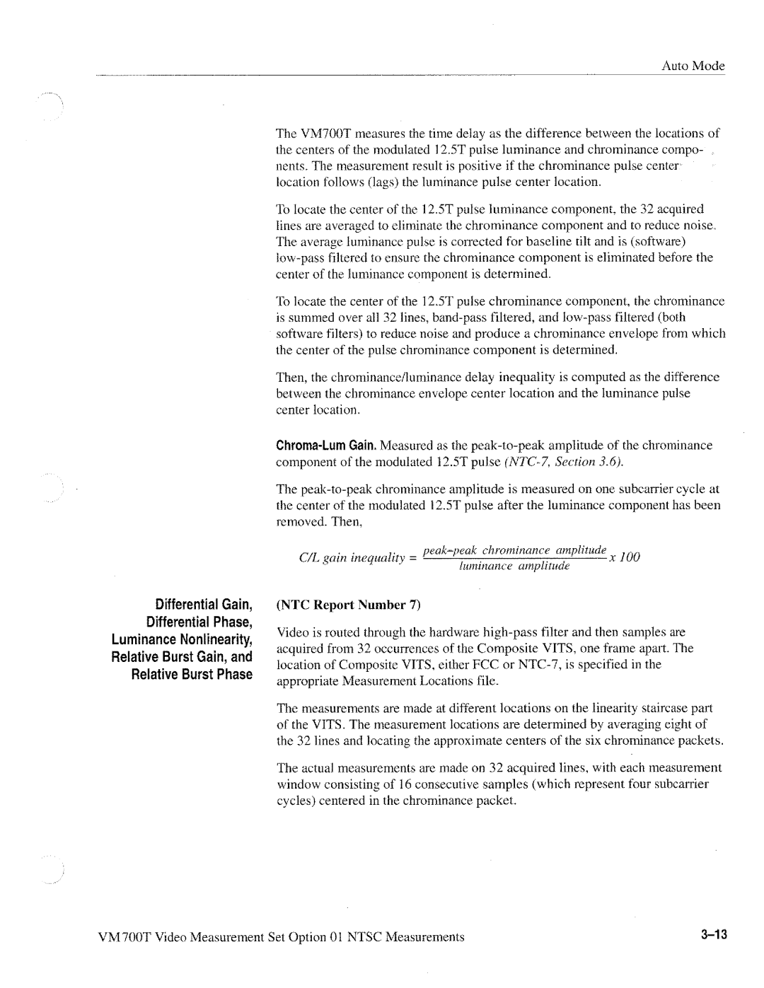 Tektronix VM700T manual 