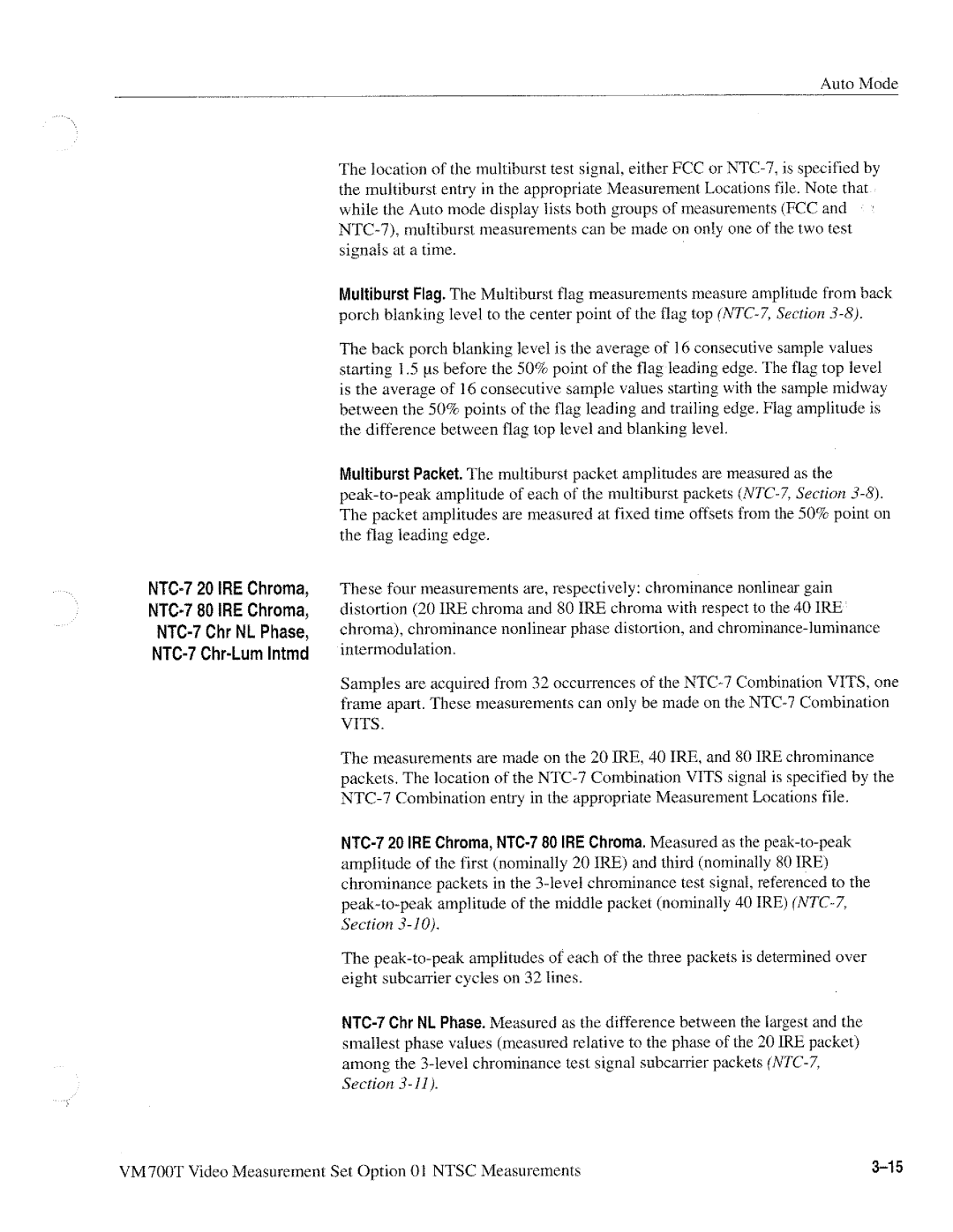 Tektronix VM700T manual 