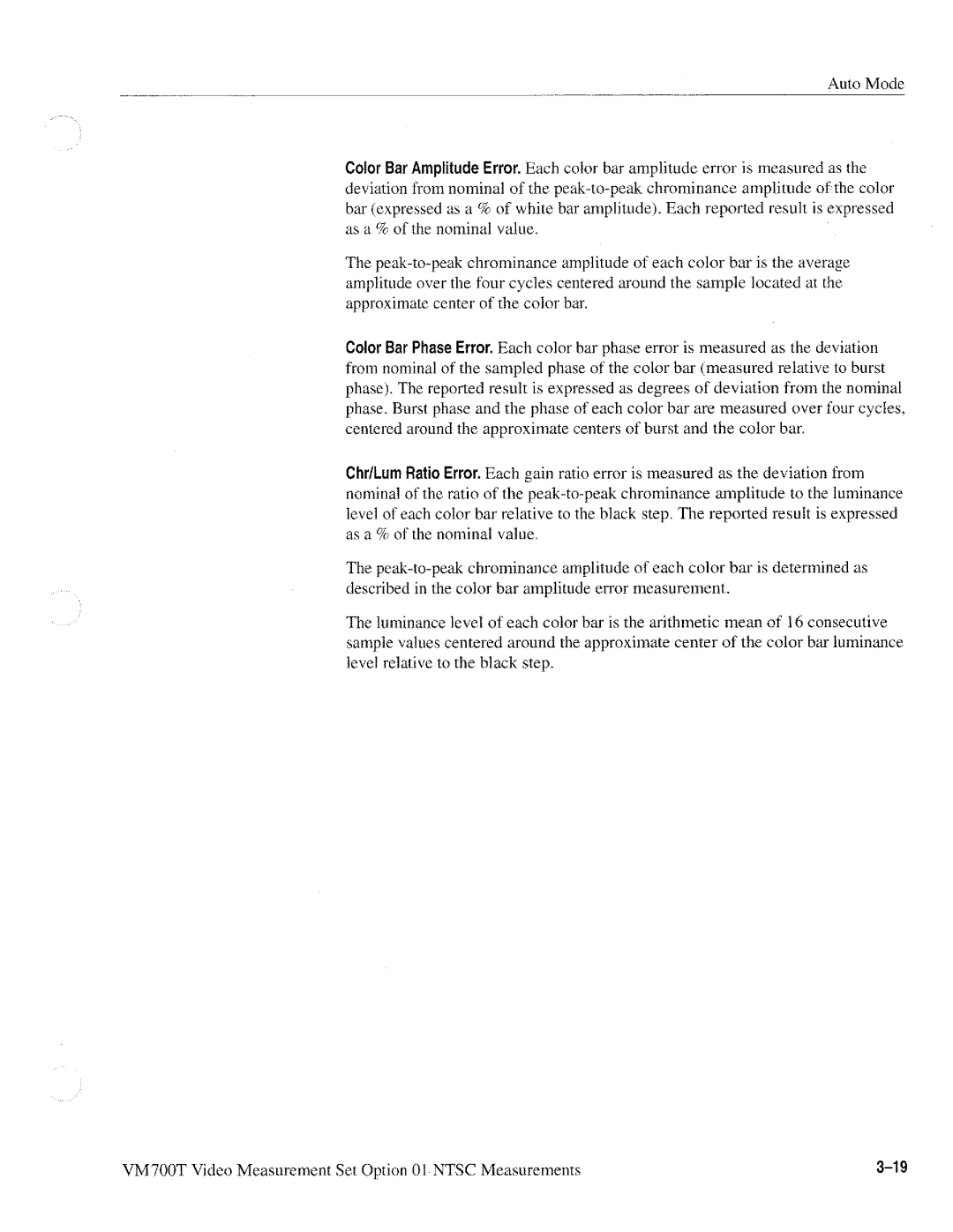 Tektronix VM700T manual 