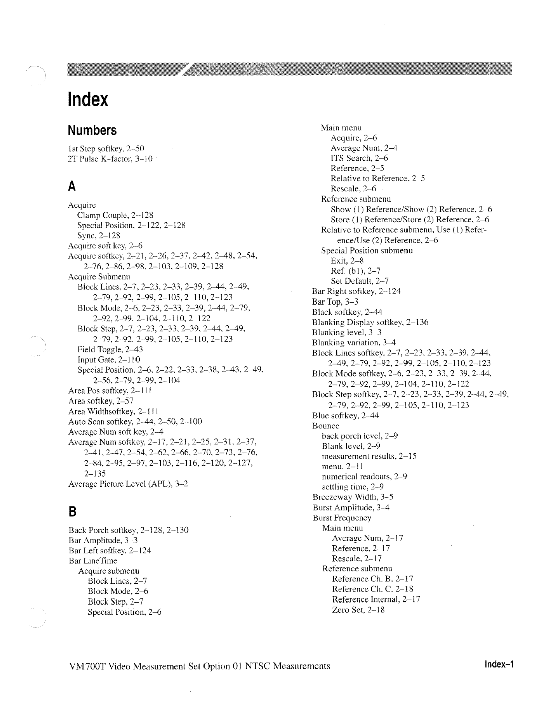 Tektronix VM700T manual 