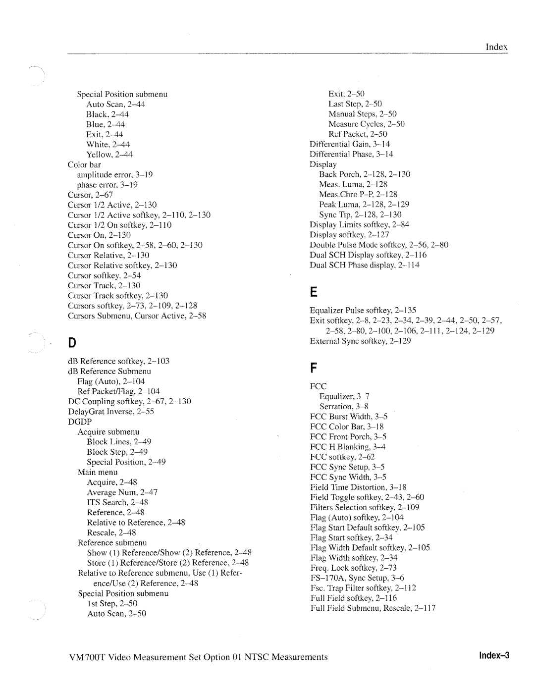 Tektronix VM700T manual 