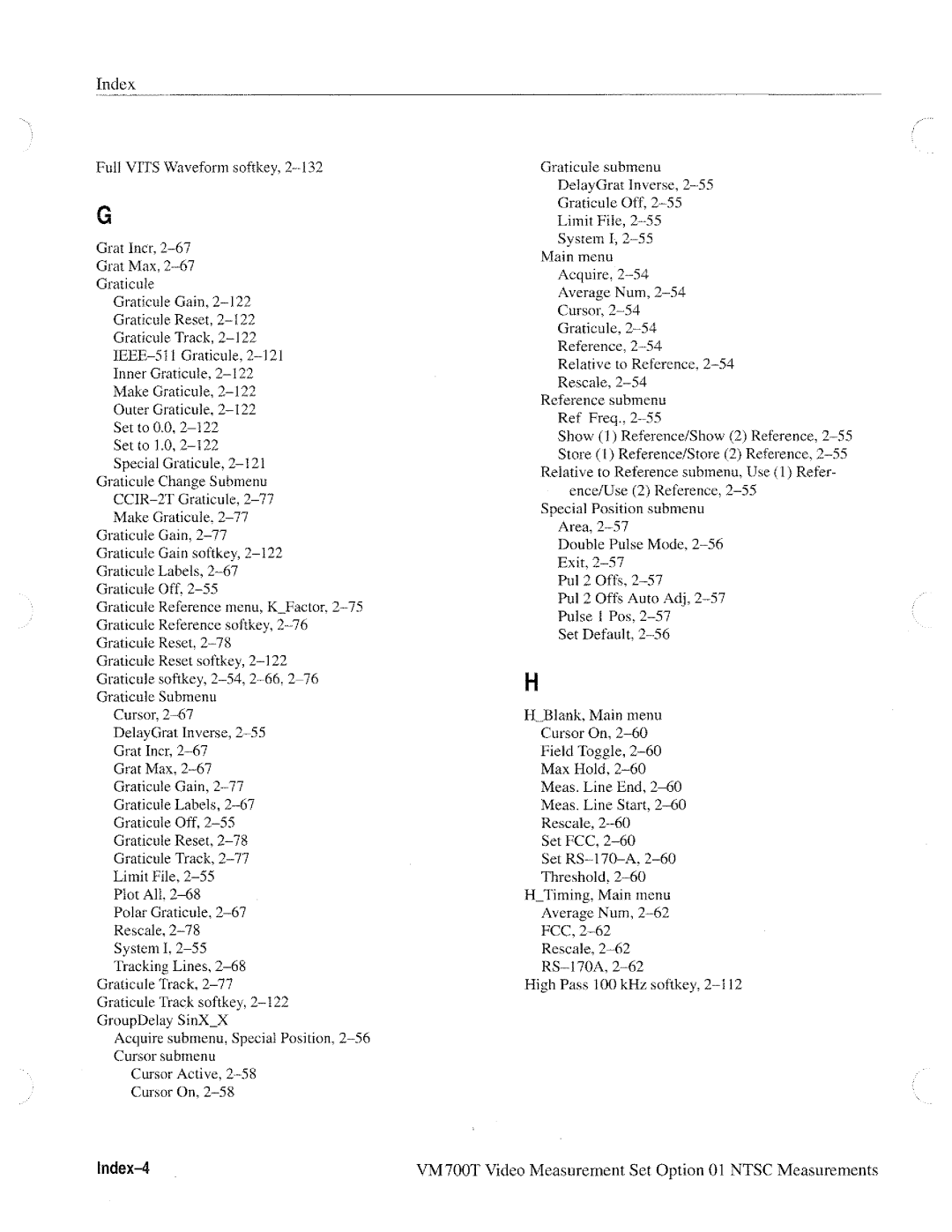 Tektronix VM700T manual 