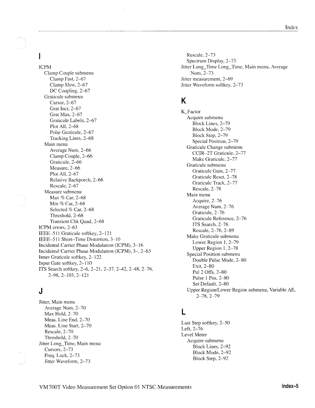 Tektronix VM700T manual 