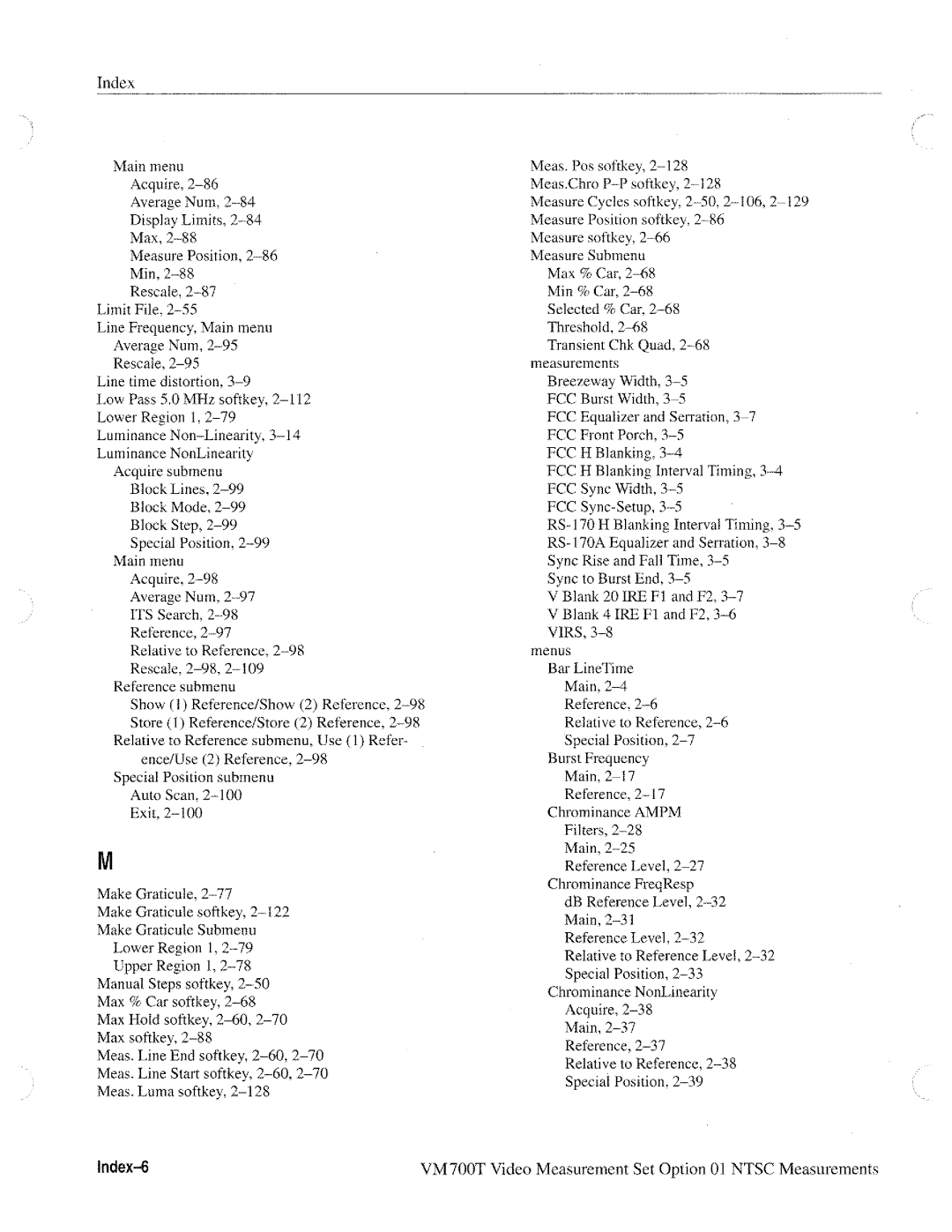 Tektronix VM700T manual 