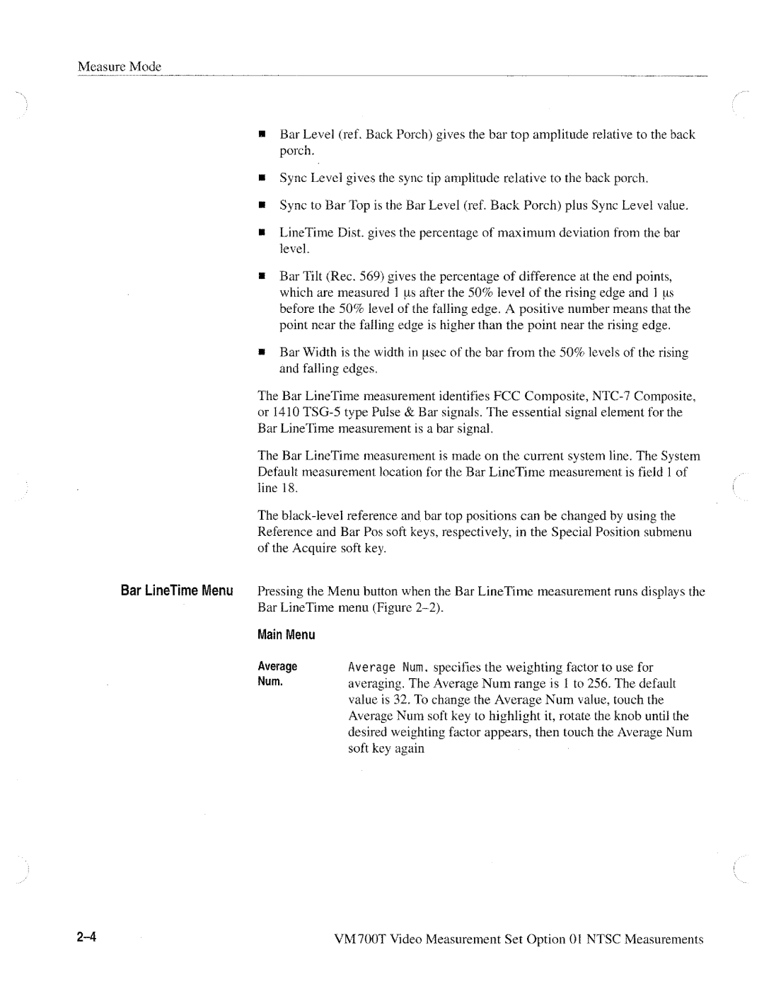 Tektronix VM700T manual 