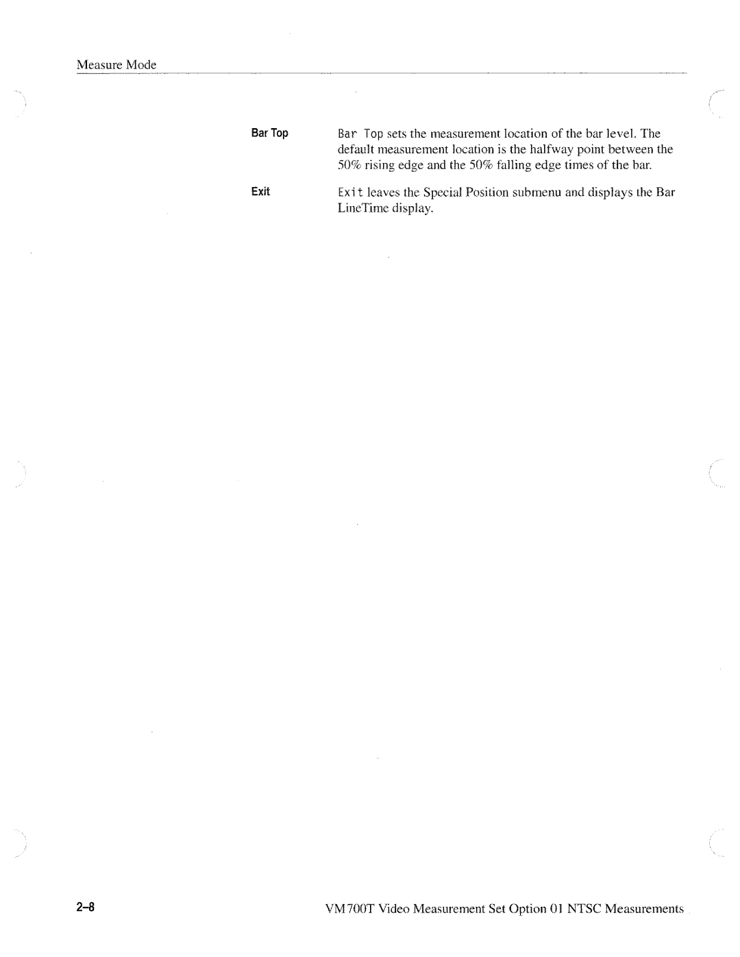 Tektronix VM700T manual 