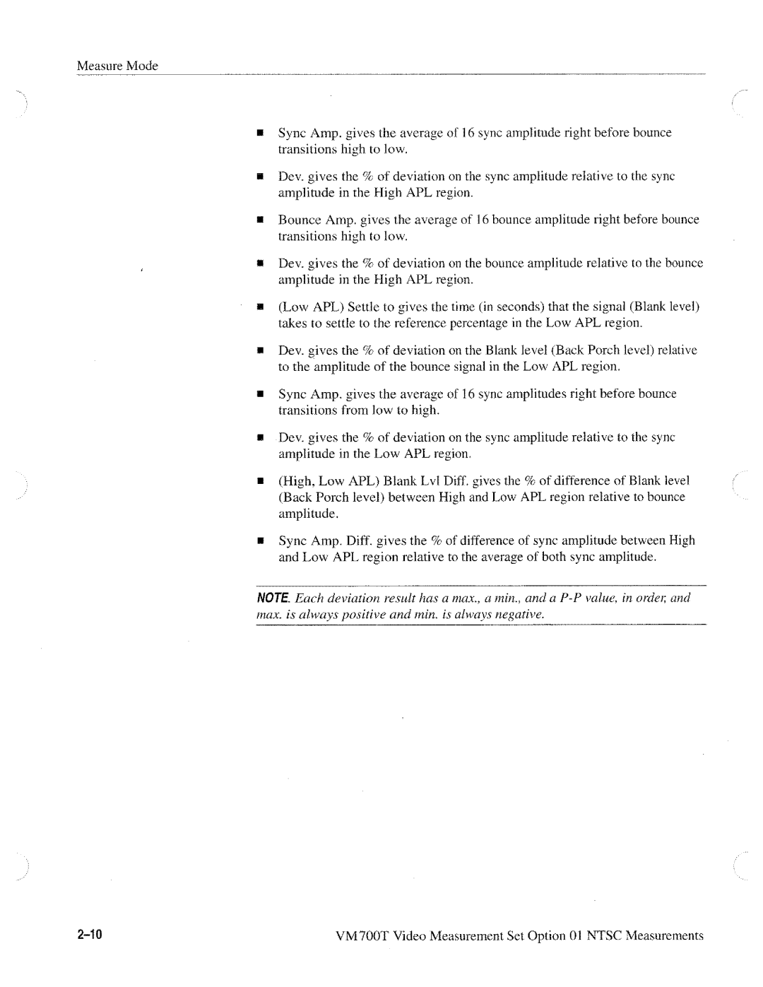 Tektronix VM700T manual 