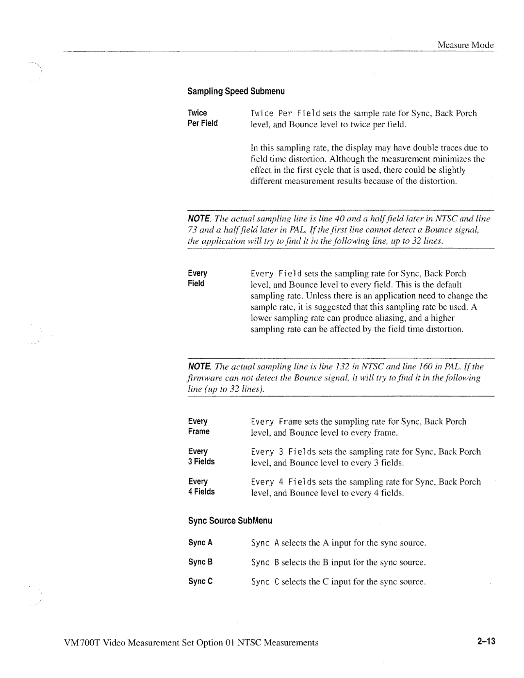 Tektronix VM700T manual 