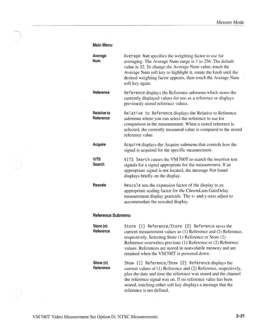 Tektronix VM700T manual 