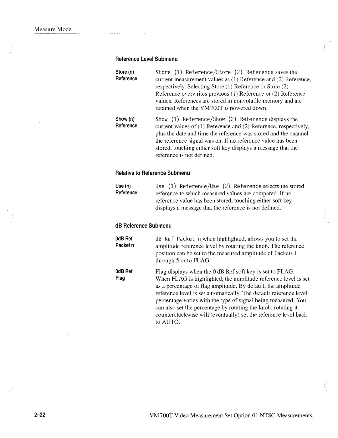 Tektronix VM700T manual 