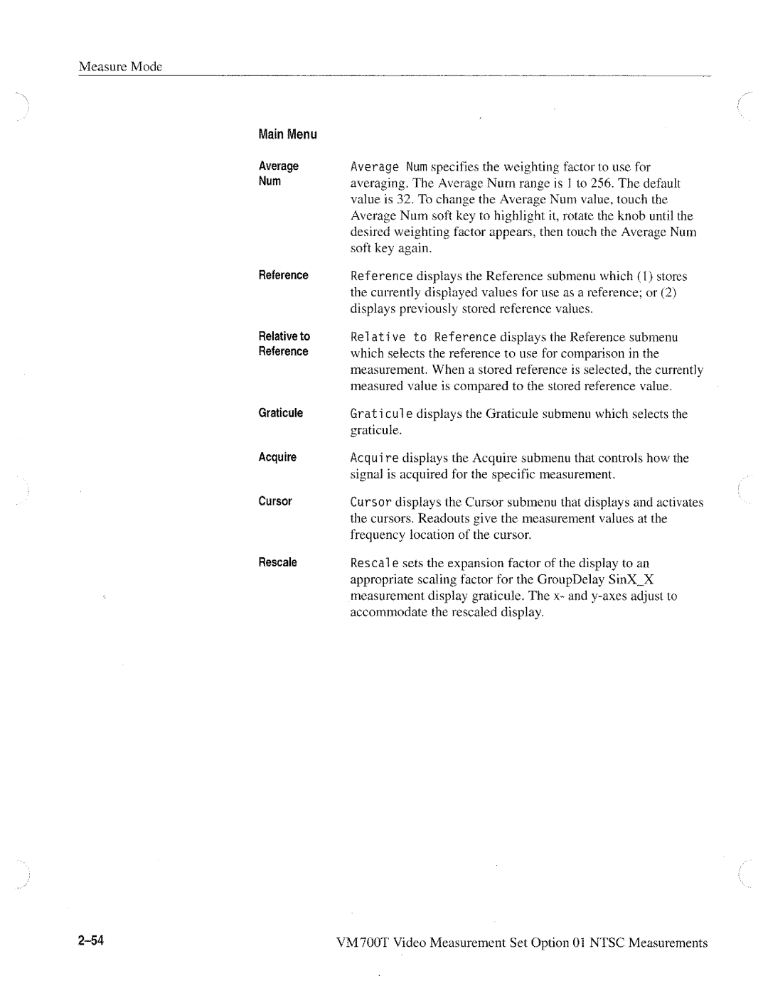 Tektronix VM700T manual 