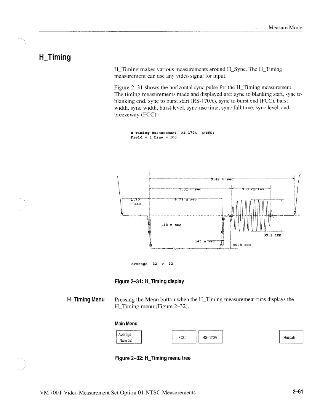 Tektronix VM700T manual 