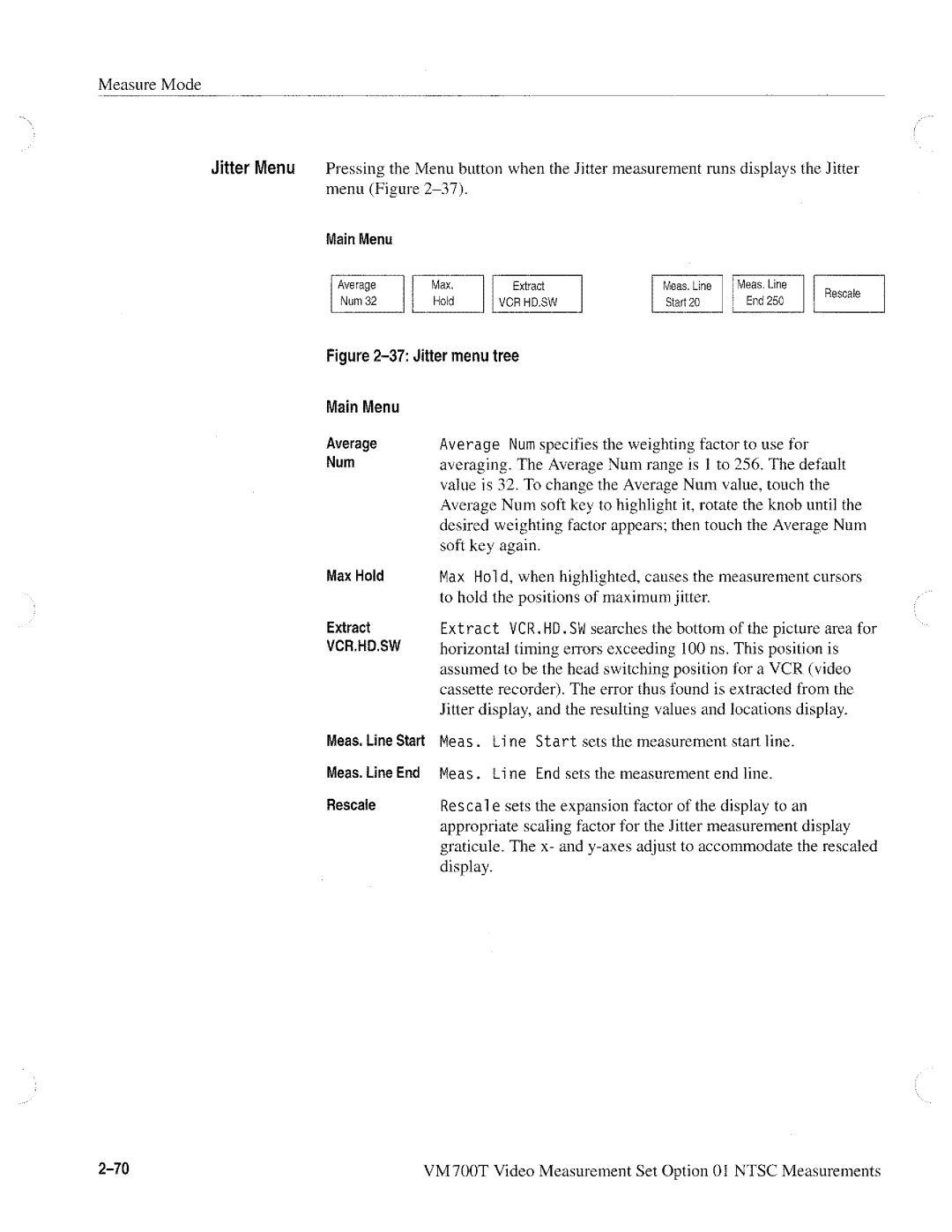 Tektronix VM700T manual 