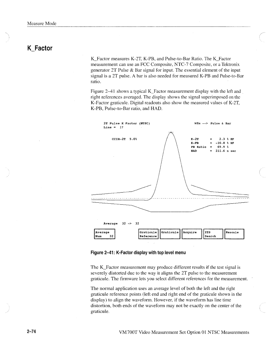 Tektronix VM700T manual 