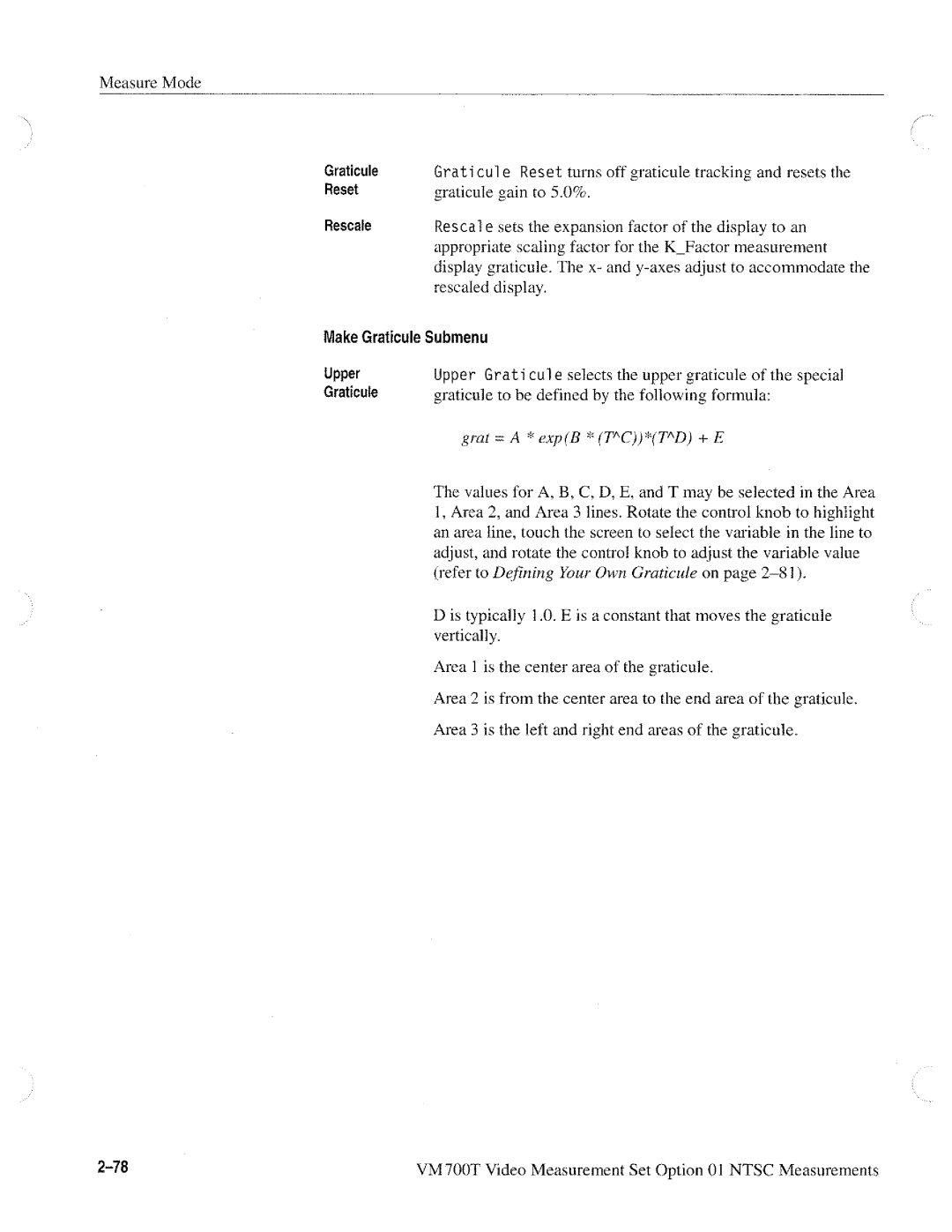 Tektronix VM700T manual 