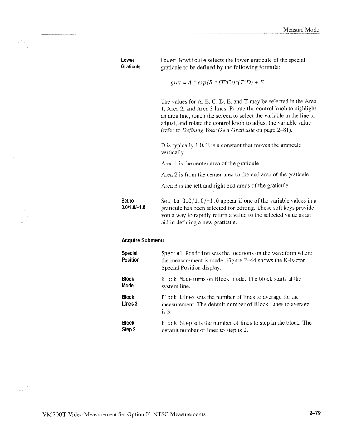 Tektronix VM700T manual 