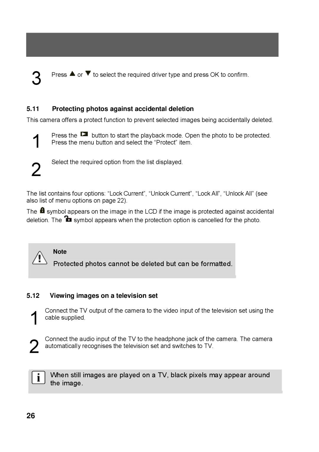 Tekxon Technology K3 manual Protecting photos against accidental deletion, Viewing images on a television set 