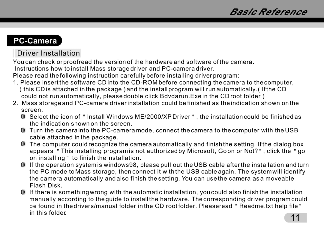 Tekxon Technology K5 manual PC-Camera, Driver Installation 