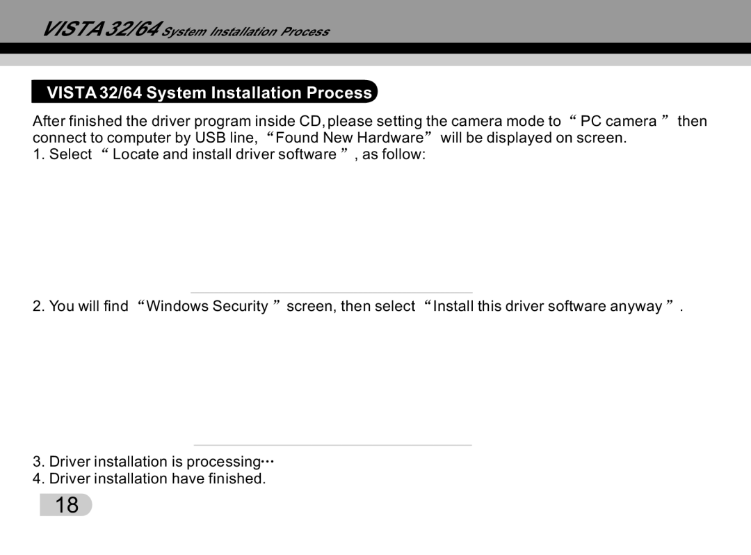 Tekxon Technology K5 manual Vista 32/64 System Installation Process 