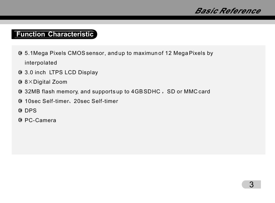 Tekxon Technology K5 manual Function Characteristic 